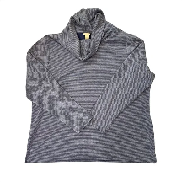 Chico’s super soft blue striped cowl neck pullover sweater Size XL - Picture 8 of 11